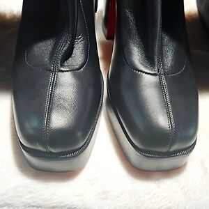 Christian Louboutin Stage Boot Alta 110 Black Leather Thigh High OTK Heel 36